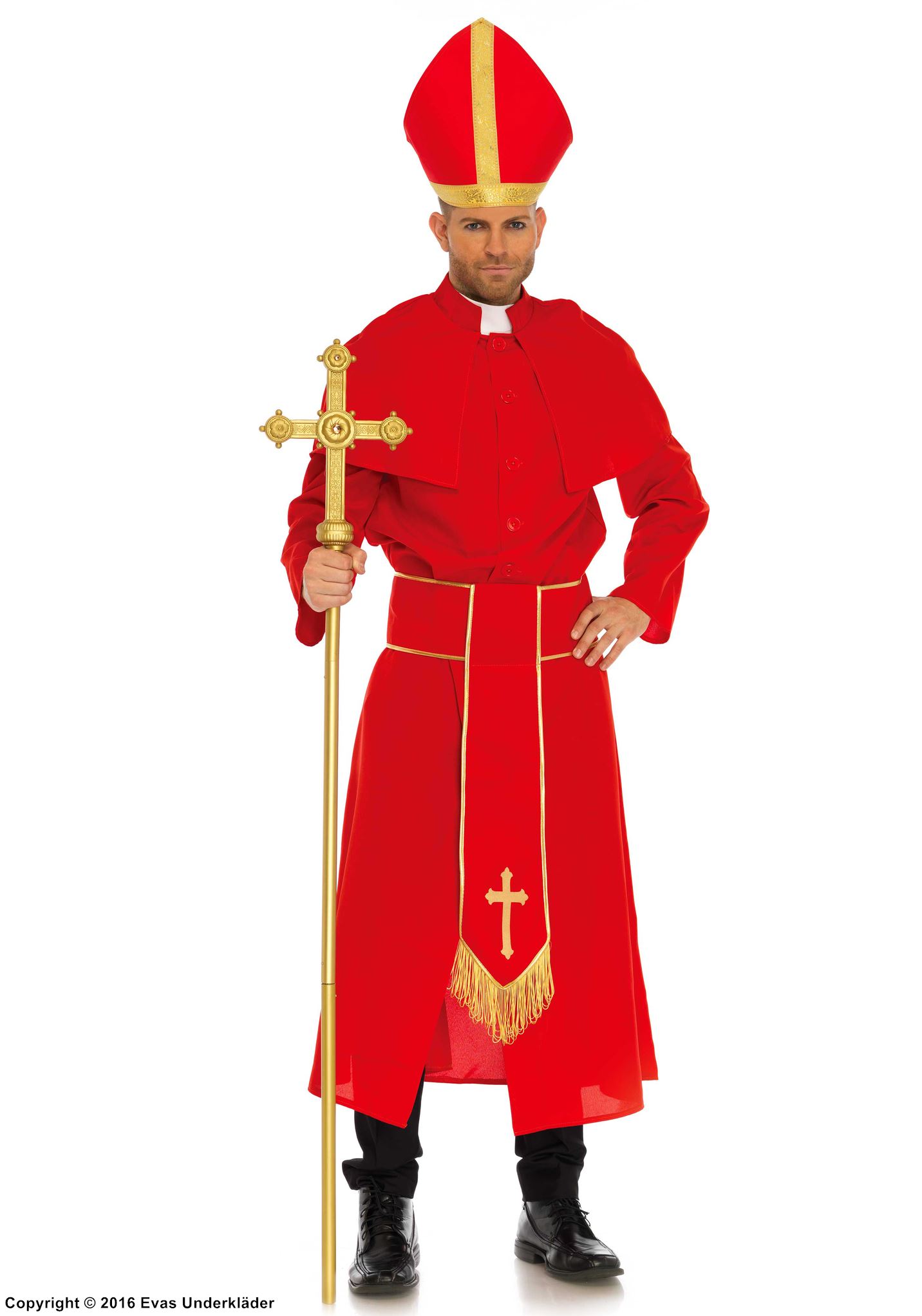 Kardinal-kostym, maskeraddräkt i 3 delar